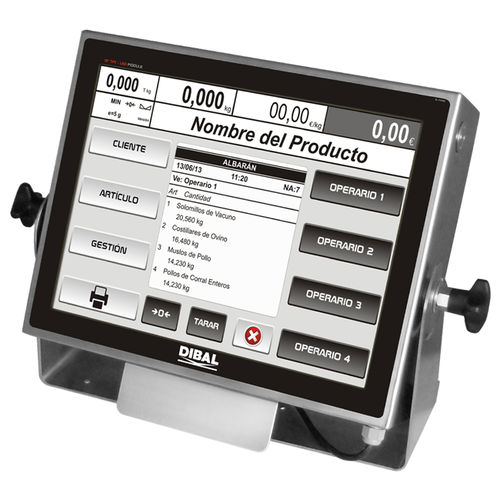 Indicador de pesaje con pantalla táctil - VT-800 - DIBAL, S.A. - benchtop / de pared / IP65