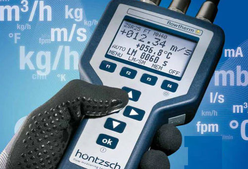 Monitor de caudal volumétrico - FLOWTHERM Ex - Höntzsch GmbH & Co KG - para gas / portátil de mano / con salida analógica