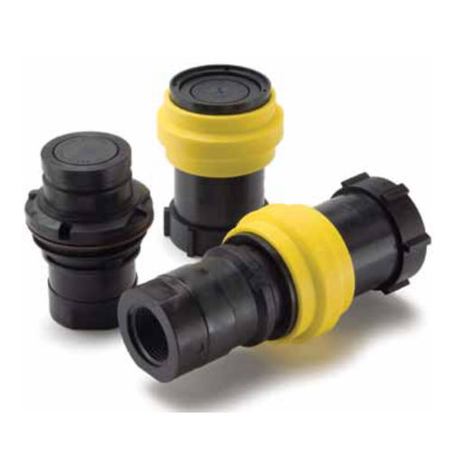 Racor para productos químicos - PF series - Parker Quick Coupling Division - rápido / de termoplástico / de acero inoxidable
