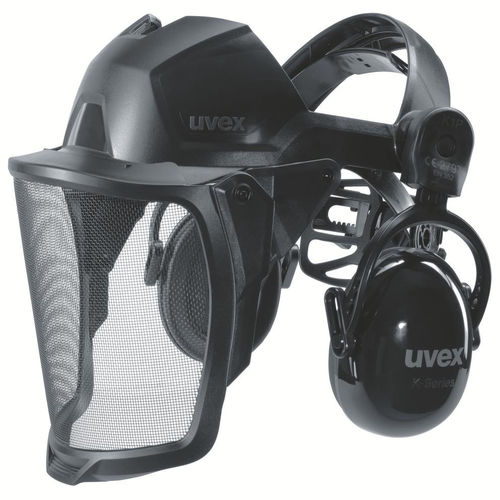 Visera de protección de acero inoxidable - PHEOS 9790215  - UVEX - con protección auditiva / de malla metálica
