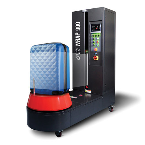 Envolvedora con plataforma giratoria - Baggy Wrap 900B - ISG Pack - semiautomática / de cajas / para maletas de aeropuerto