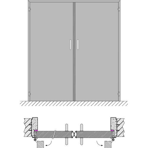 Puerta corredera - HEINEN SONDERMASCHINENBAU Neustadt GmbH - abatible / de acero inoxidable / de acero