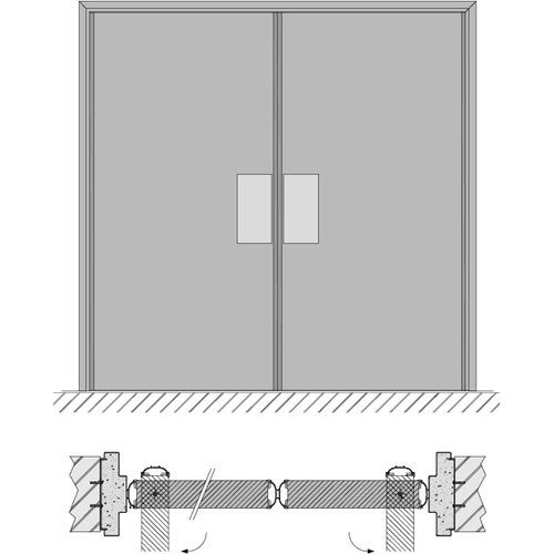 Puerta abatible - HEINEN SONDERMASCHINENBAU Neustadt GmbH - de acero inoxidable / de acero / acristalados