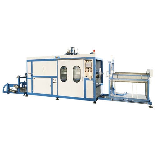 Termoformadora de placas - HW-1220 - Jwell Extrusion Machinery Co., Ltd., Shanghai - para embalajes / controlada por PLC / semiautomática