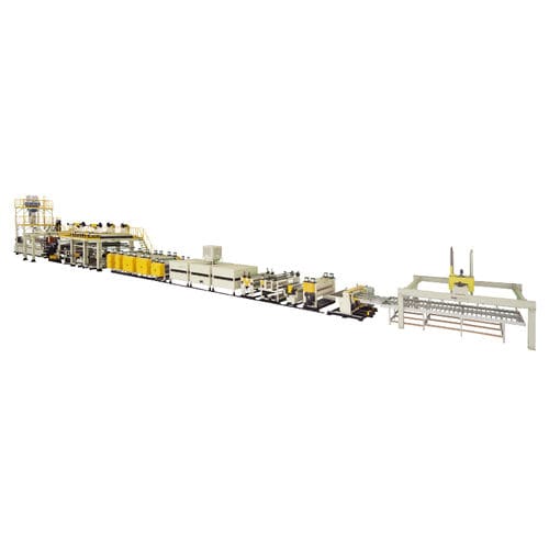 Línea de extrusión de paneles - JWS1 series - Jwell Extrusion Machinery Co., Ltd., Shanghai - de recubrimiento / para PE / para material compuesto acero / polímero