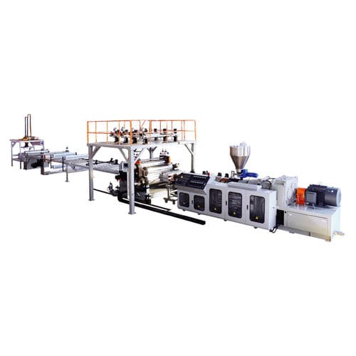 Línea de extrusión multicapas - SPC  - Jwell Extrusion Machinery Co., Ltd., Shanghai - con pantalla táctil / de alto rendimiento / controlada por PLC