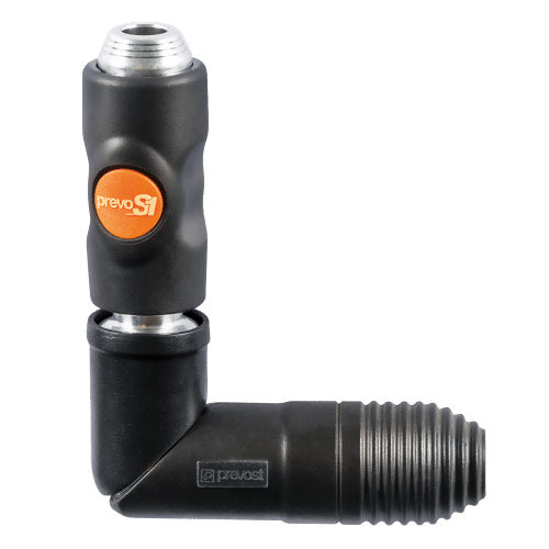 Racor neumático - BSI 061102SW - Prevost - roscado / push-to-lock / acodado