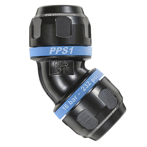 Codo para cañería de aluminio - PPS1 - 4C - Prevost - para transporte neumático / 45°