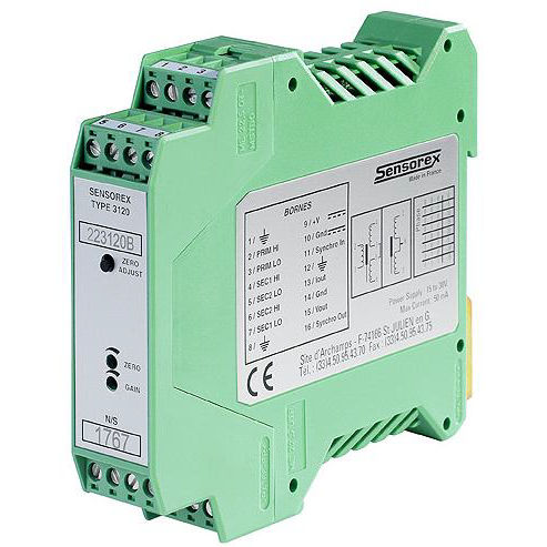 Acondicionador de señal en riel DIN - SX3310 - SENSOREX MEGGITT - para transductores LVDT