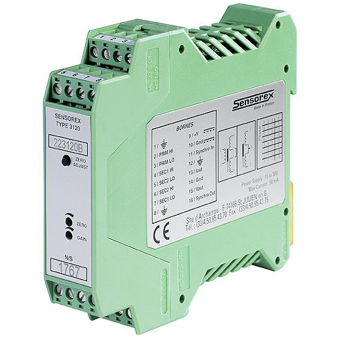 Acondicionador de señal en riel DIN - SX3120 - SENSOREX MEGGITT - para transductores LVDT