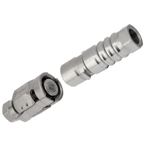 Racor para altas temperaturas - HTI - Stäubli Fluid Connectors - para líquido de refrigeración / rápido / de acero inoxidable