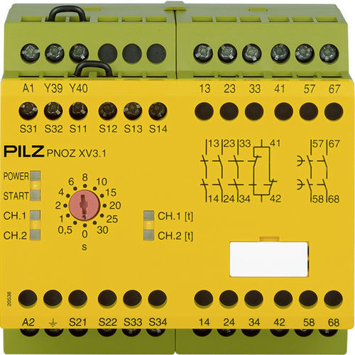 Relé de seguridad de parada de emergencia - PNOZ XV3.1 - PILZ - DC / AC / temporizador