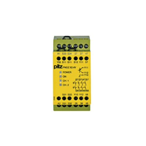 Relé de seguridad de parada de emergencia - PNOZ X2.4V - PILZ - para montaje en panel / enchufable / de dos canales