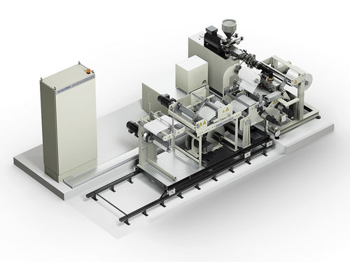 Línea de extrusión compacta - esde Maschinentechnik GmbH - de laboratorio / con pantalla táctil / de película plana