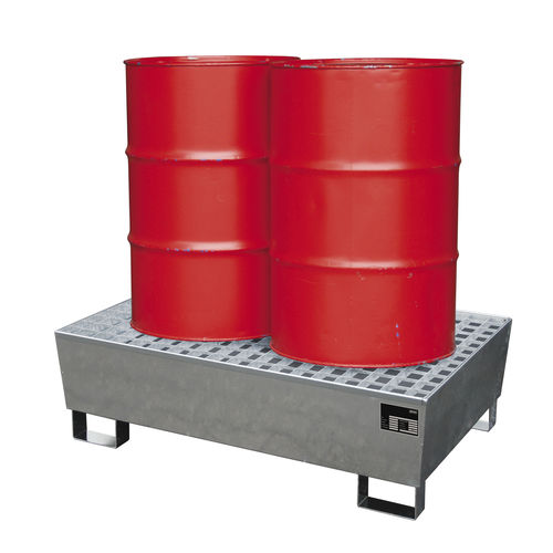 Cubeta de retención multiusos - SW series - CEMO - para barriles / de acero galvanizado / rígida
