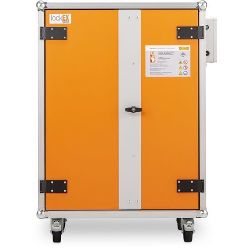 Armario de almacenamiento - 8/5 Premium lockEX® 230 V - CEMO - con ruedas / con puertas dobles / de puertas batientes