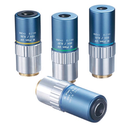 Objetivo de microscopio de focal fija - M Plan UV - MITUTOYO - de inspección / para la medición de grandes distancias / UV