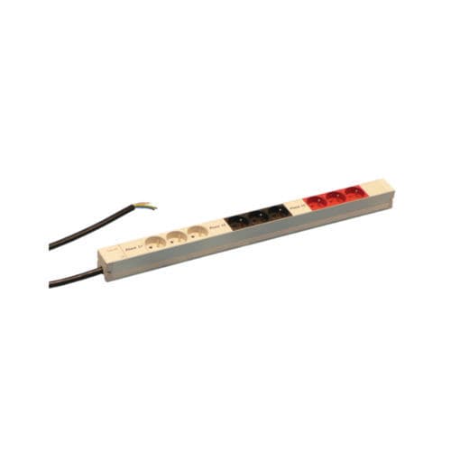 Regleta con interruptor - 60110-233 - nVent Schroff GmbH - trifásica / 9 tomas