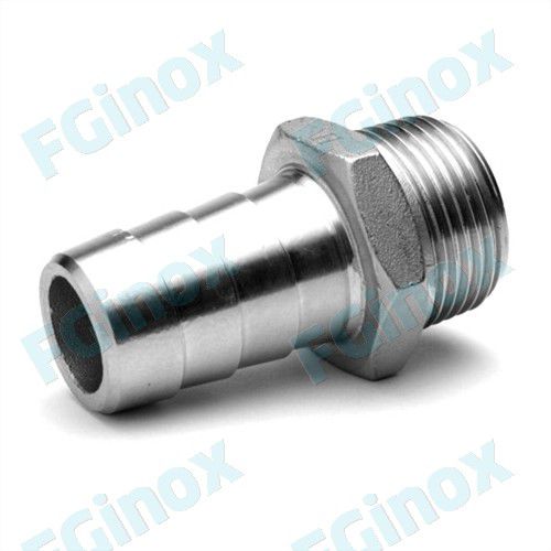 Adaptador hidráulico para tubos - AH25G - FG INOX - macho-acanalado / de acero inoxidable / hexagonal