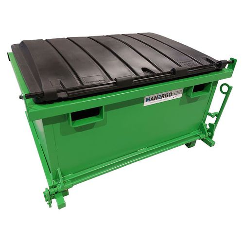 Volquete basculante para residuos - BAFO400AC-4470 - MANERGO - para productos a granel / para carretilla elevadora / de fondo abrible