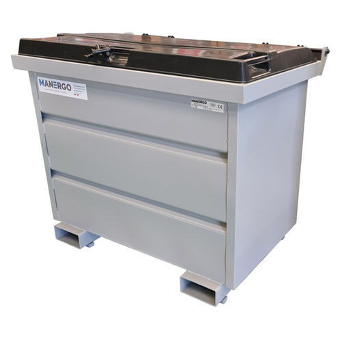 Contenedor de basura de acero - BTR1000C - MANERGO - de acero galvanizado / para material plástico