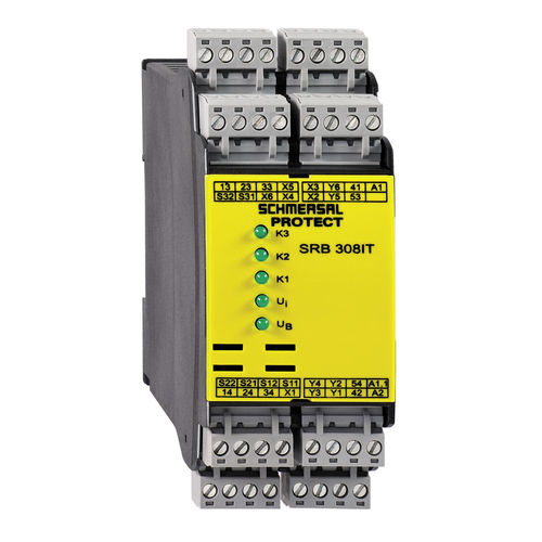 Relé de seguridad de parada de emergencia - SRB308IT series - SCHMERSAL - para cortina fotoeléctrica / en riel DIN / modular