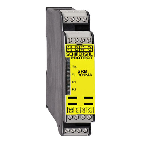 Relé de seguridad para cortina fotoeléctrica - SRB301MA-24V - SCHMERSAL - en riel DIN / monocanal