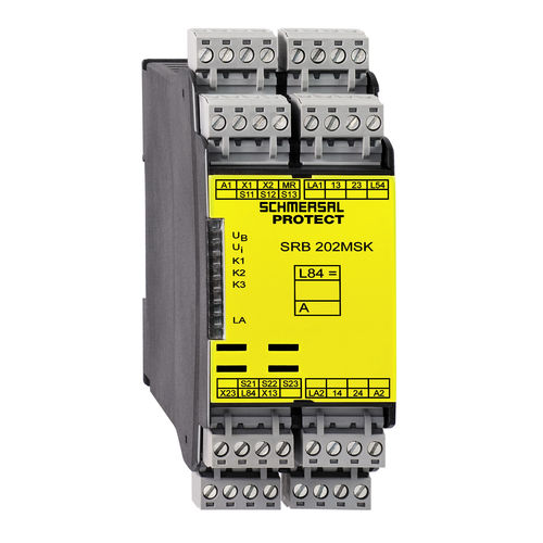 Relé de seguridad para cortina fotoeléctrica - SRB202MSK - SCHMERSAL - en riel DIN