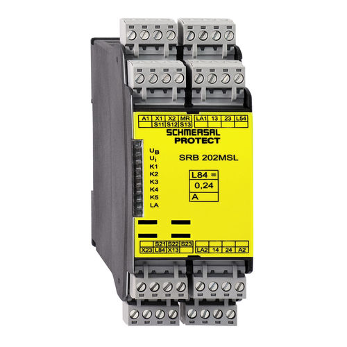 Relé de seguridad para cortina fotoeléctrica - SRB202MSL - SCHMERSAL - en riel DIN