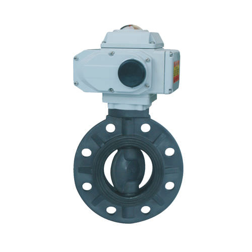Válvula de mariposa - D971X-10PVC - Zhejiang Kangsaite Valve Co., Ltd. - con actuador eléctrico / de regulación / para aire