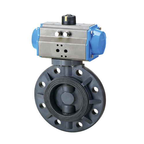 Válvula de mariposa - D671X-10PVC, DNV, CE - Zhejiang Kangsaite Valve Co., Ltd. - con control neumático / de plástico