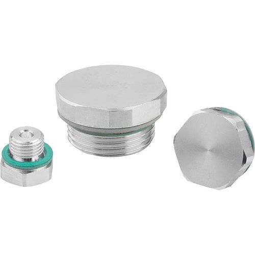 Tapón redondo - 28027 - norelem - Éléments standard mécaniques - de cabeza hexagonal / roscado / de aluminio