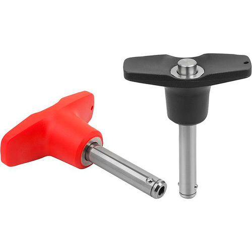 Pasador de liberación rápida con botón - 03420 - norelem - Éléments standard mécaniques - en forma de T