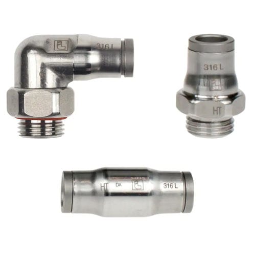 Racor neumático - LF 3800 - Parker Legris - de rosca / push-in / de acero inoxidable