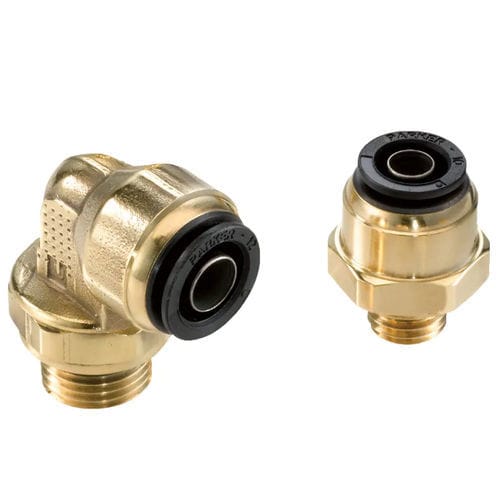Racor para aire comprimido - C8UNPMB12M12 - Parker Legris - de rosca / codo de 90º / DIN