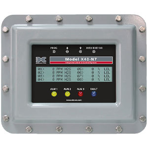Central de detección de gas multicanales - X40 - Teledyne Gas And Flame Detection - visualizador LCD / programable