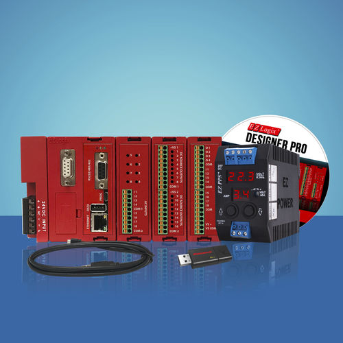 Autómata programable compacto - EZRack Starter Kit - UTICOR Automation GmbH - en riel DIN / con tarjetas de E S extensibles / RS232