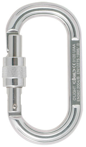 Mosquetón de bloqueo - O'LIGHT series - Beal Pro - de aluminio / simétrico / oval