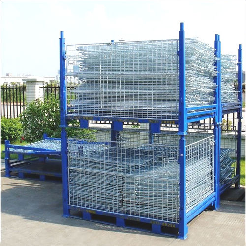 Caja-palé de metal - UN-MBP0805 - Nanjing fuyuan technology co.,ltd - enrejada / para almacenamiento / plegable