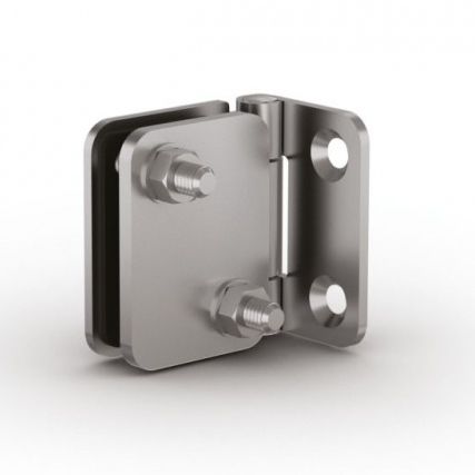 Bisagra de acero inoxidable - 52-1-4040 - PINET INDUSTRIE - atornillable / 180° / para puerta de cristal