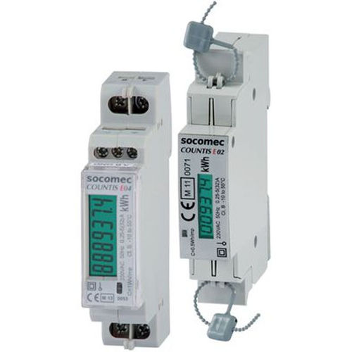 Contador de energía eléctrica monofásico - COUNTIS E0x series  - SOCOMEC - en riel DIN / RS-485 / Modbus