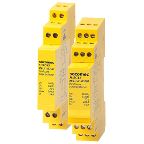 Protector de sobretensión de tipo 3 - SURGYS RS-3, mA-3, TEL-3 - SOCOMEC - para red de datos / en riel DIN