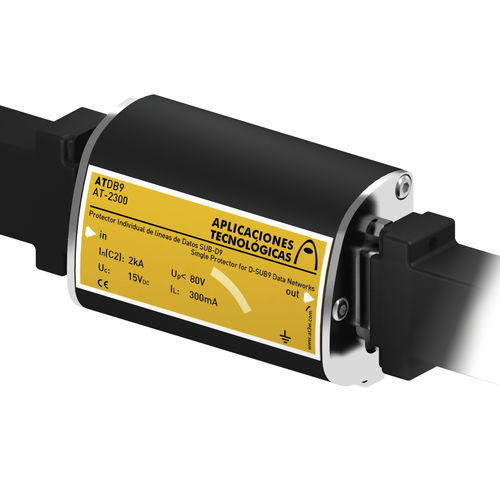 Protector de sobretensión para línea de transmisión de datos y telecomunicación - ATDB9 - Aplicaciones Tecnológicas, S.A. - para centro de datos / enchufable / DC
