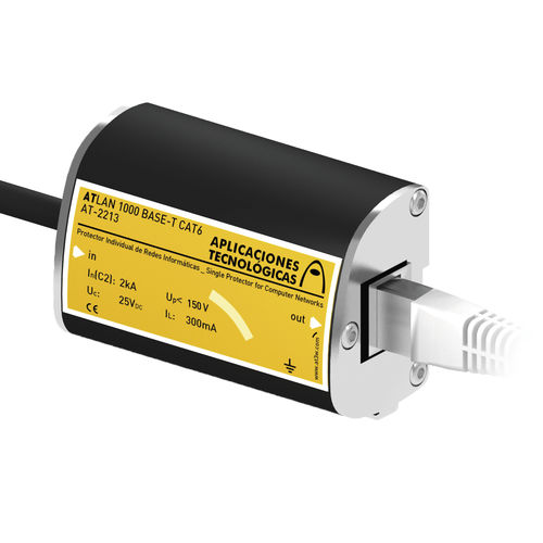 Protector de sobretensión para línea Cat6 - ATLAN 1000 BASE-T CAT6 POE - Aplicaciones Tecnológicas, S.A. - para redes informáticas / RJ45 / DC