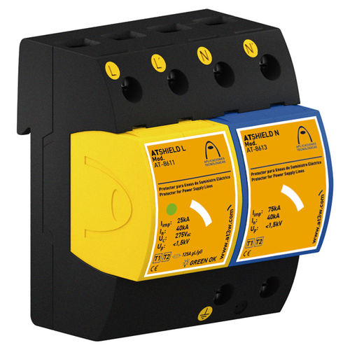 Protector de sobretensión de tipo 2 - ATSHIELD 130M - Aplicaciones Tecnológicas, S.A. - de tipo 1 / para alimentación eléctrica / con indicador de defectos