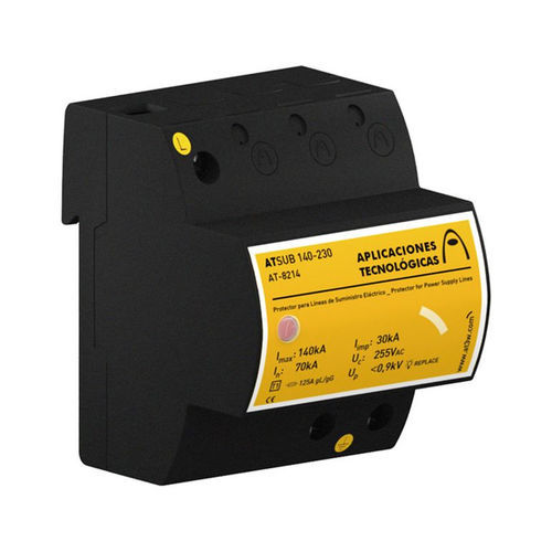 Protector de sobretensión tipo 1 + 2 - ATSUB 140-130 - Aplicaciones Tecnológicas, S.A. - para alimentación eléctrica / unipolar / en riel DIN
