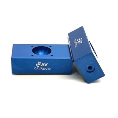 Soporte con rodamiento lineal - OAVF20L40 - OAV Air Bearings - de botón / con cojín de aire / de aluminio