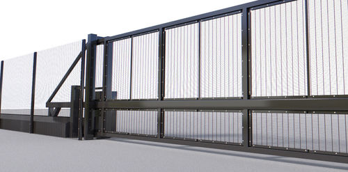 Portón corredero - TERRA G8 - FRONTIER PITTS FRANCE - motorizado / acero altamente resistente / autoportante