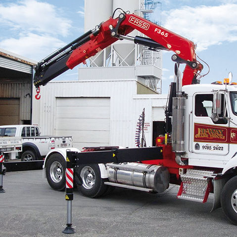 Grúa para altas cargas - F395 series - Fassi gru S.p.A - montada sobre camión / de mástil / telescópica