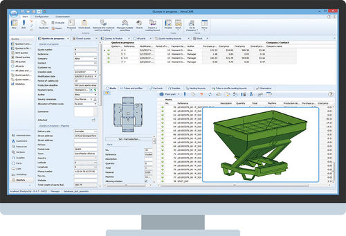 Software para presupuesto - almaQuote - ALMA - para el trabajo de chapa